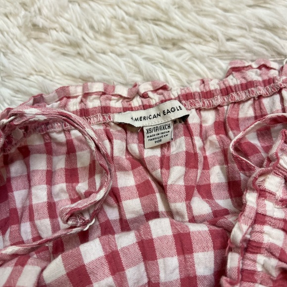 American Eagle Gingham Smocked Sleeveless Top - Picture 5 of 5